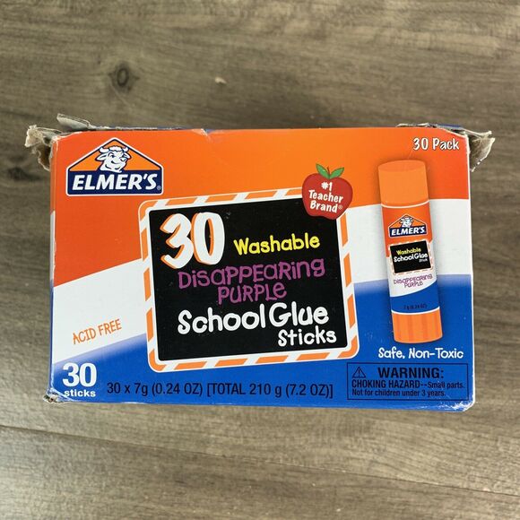 Elmer's Disappearing Purple School Glue, Washable, 30 Pack, 0.24-ounce sticksx - Picture 2 of 8